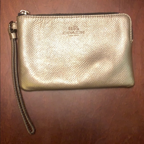 Metallic Gold Coach Wristlet *USED*